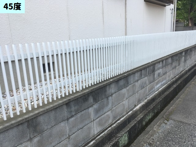 縦格子フェンス45度の目隠し具合