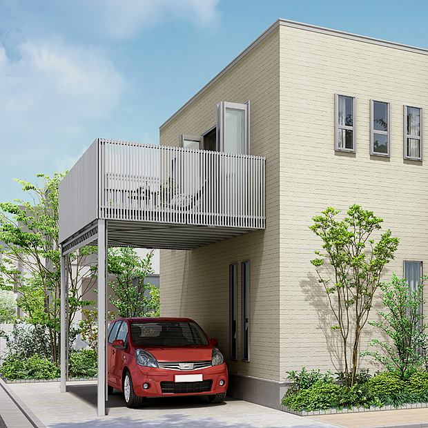 バルコニー式カーポートでお庭を拡張 敷地を有効活用 1商品で一石二鳥 庭ファン 新築外構 エクステリア工事を賢く安くできるお得情報を配信