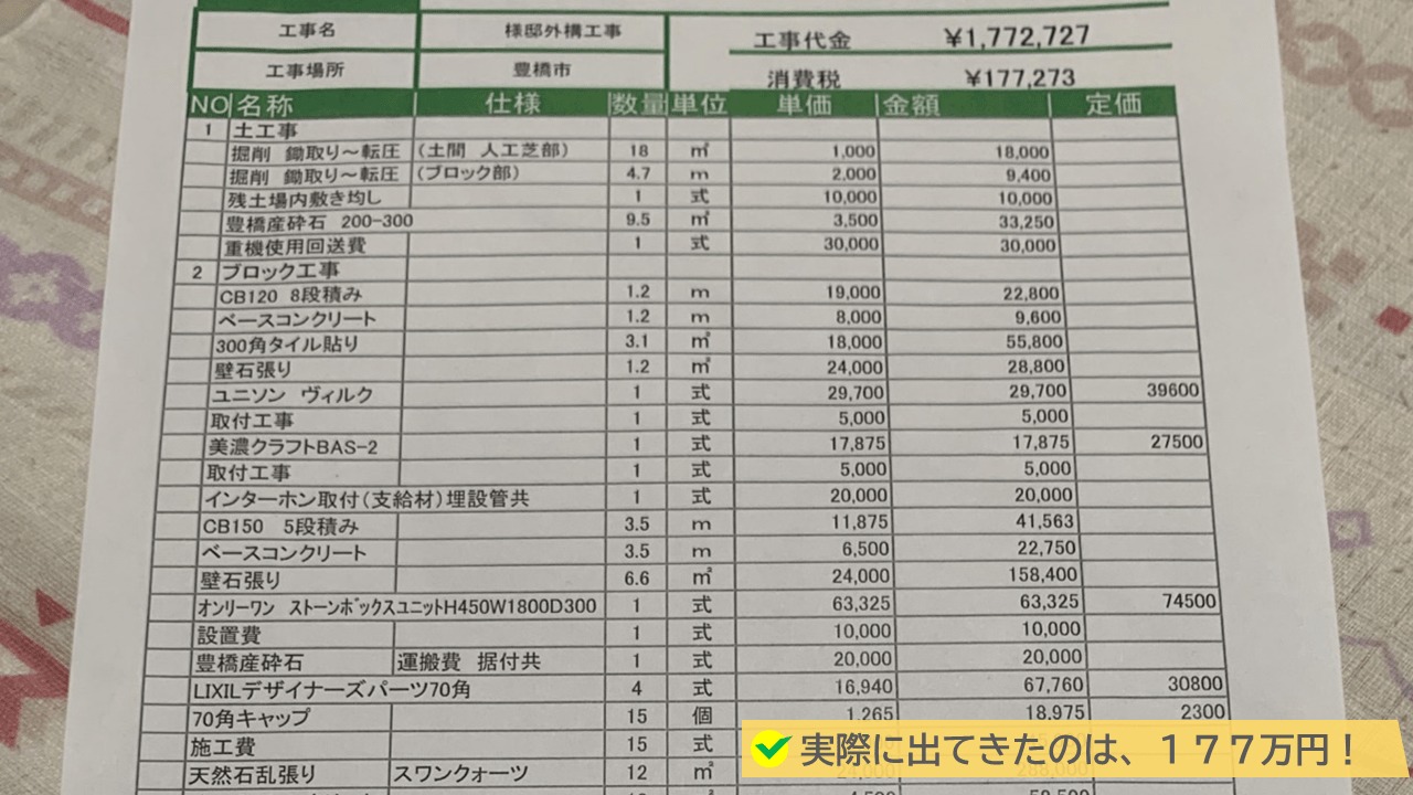 外構費用が目安を超える理由1.聞く相手を間違えてる