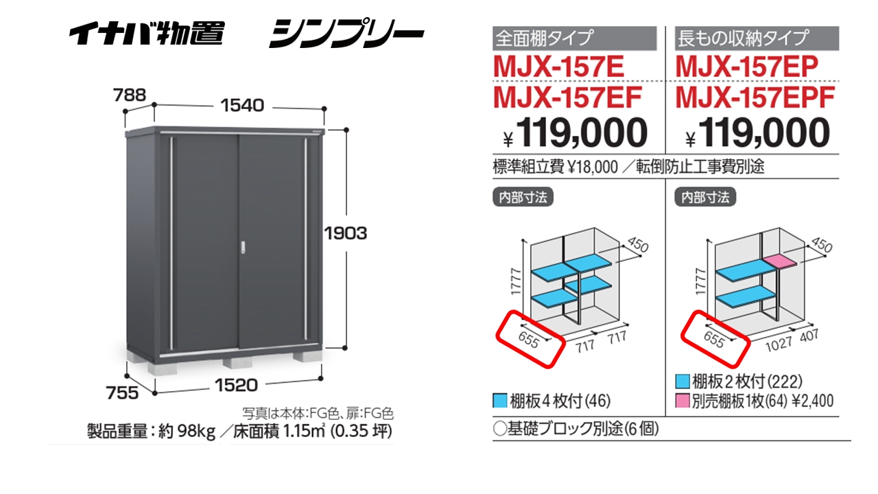 奥行きがちょっと小さい